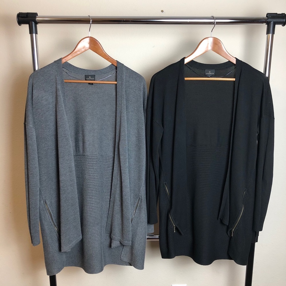 TWO Worthington XL Cardigans, Black & Gray